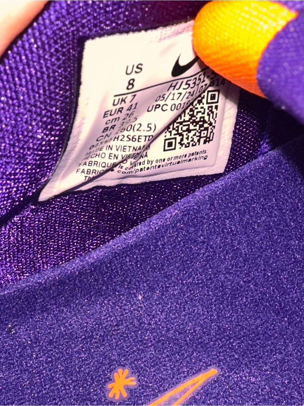 Nike Book 1 "Sunset" HJ5351-500 Court Purple/Total Orange Men's Low Top 2024 - Picture 13 of 14